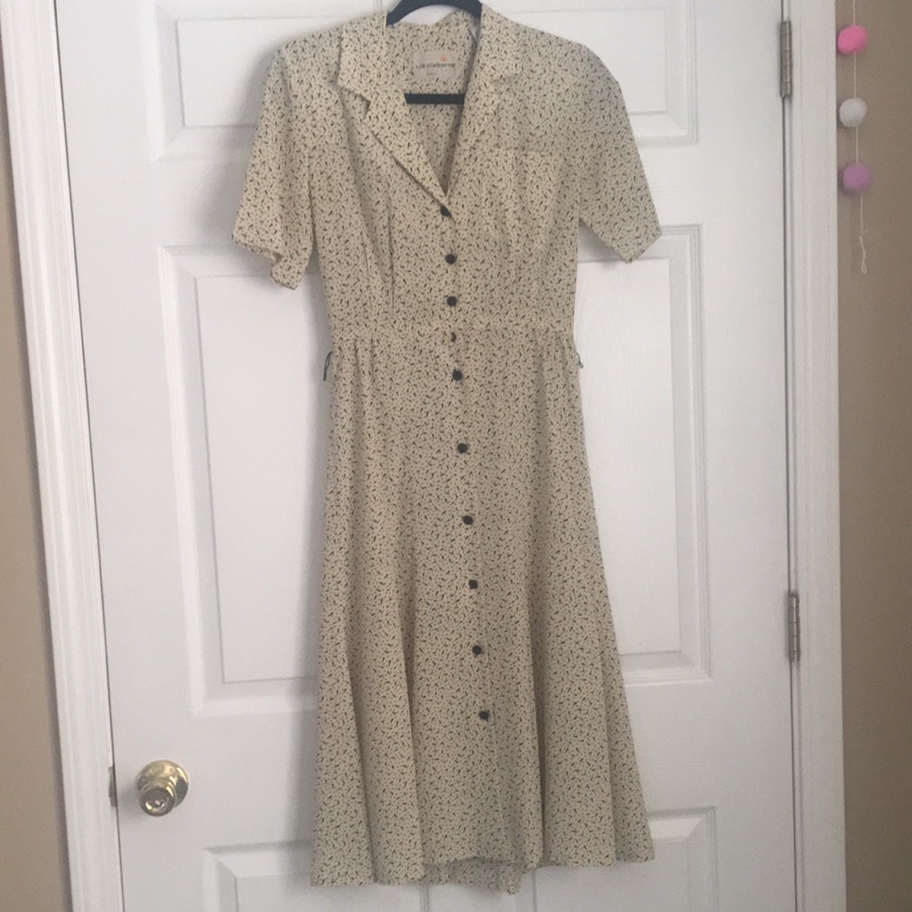 Tan pattern midi dress